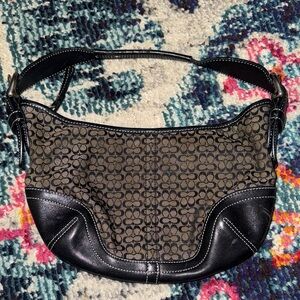 Chic Black and Brown Shoulder authentic COACH Bag